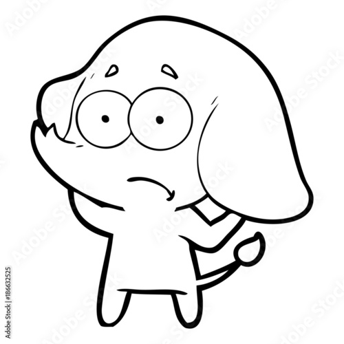 cartoon unsure elephant