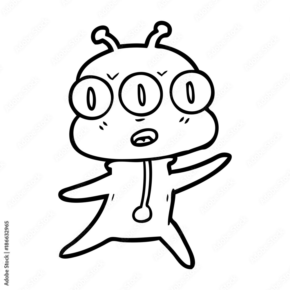 cartoon three eyed alien cartoon three eyed alien