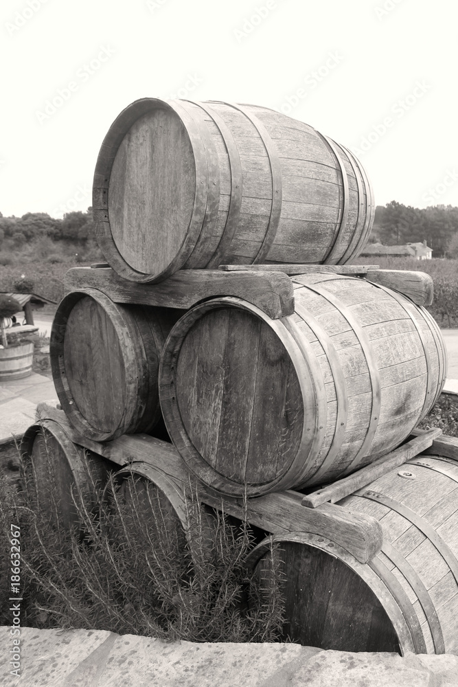 old wooden barrel