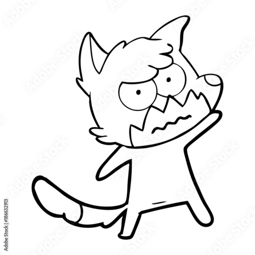 cartoon annoyed fox © lineartestpilot