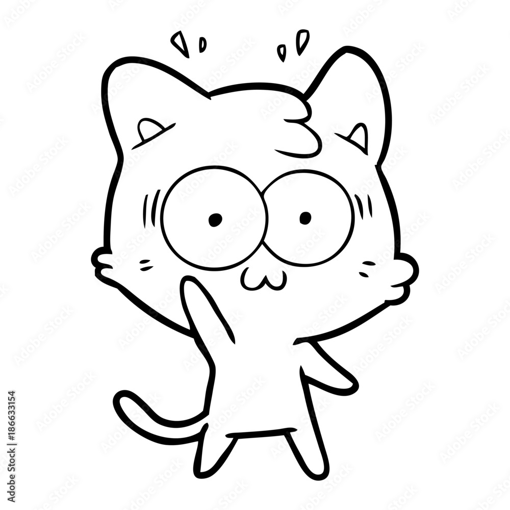 Fototapeta premium cartoon surprised cat