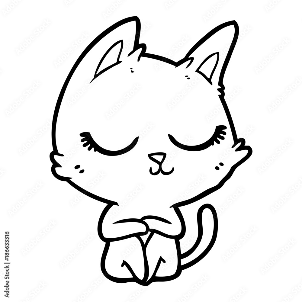 calm cartoon cat