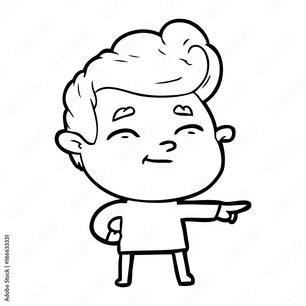 happy cartoon man pointing happy cartoon man pointing