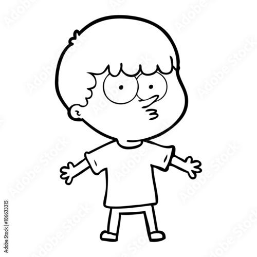 cartoon curious boy