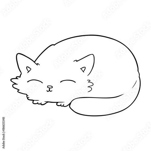 cartoon cat sleeping