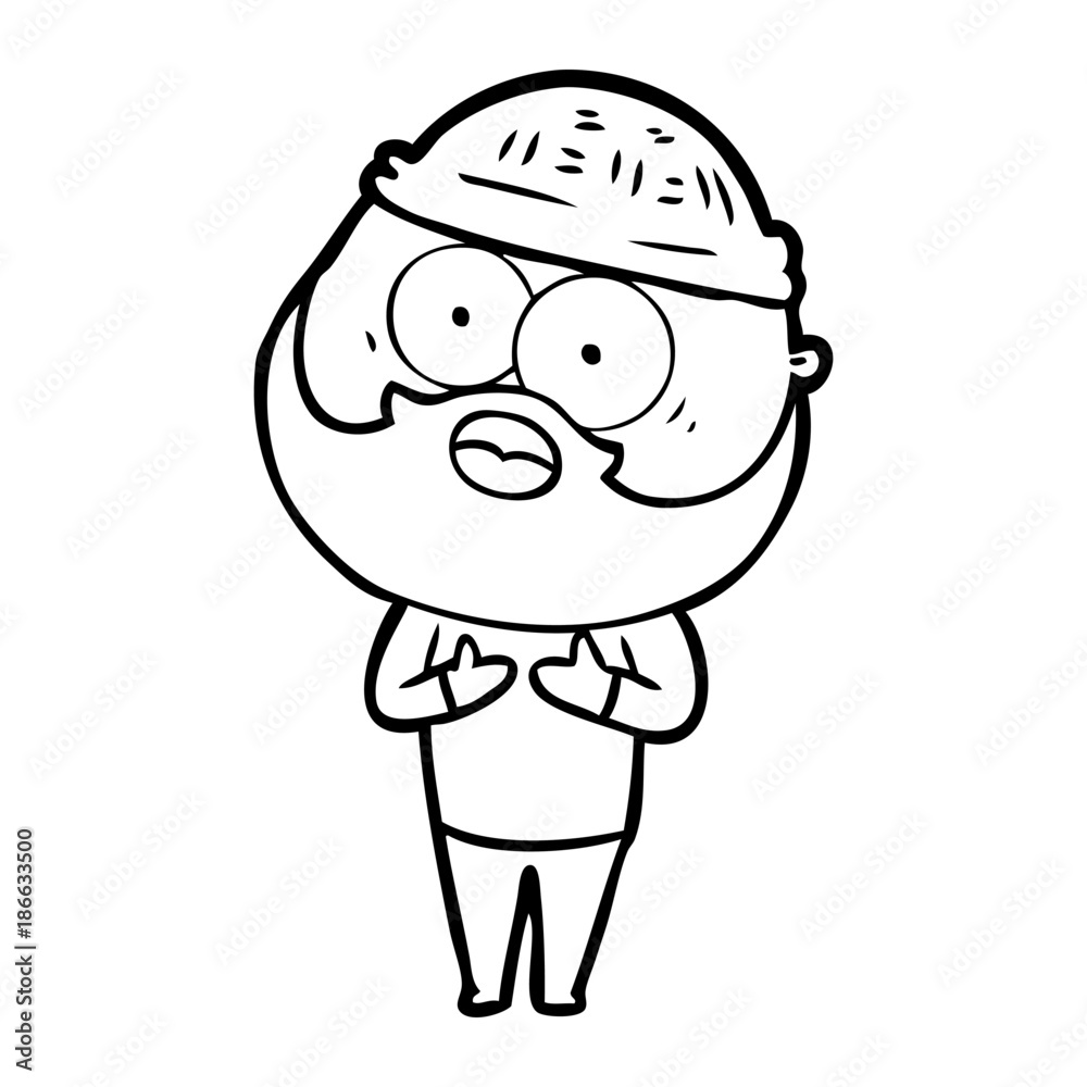 cartoon bearded man