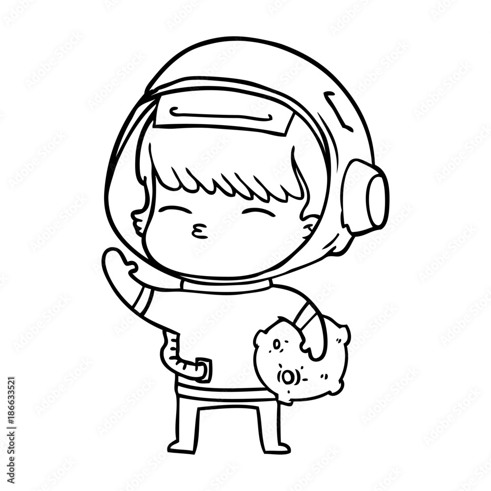 cartoon curious astronaut carrying space rock cartoon curious astronaut carrying space rock
