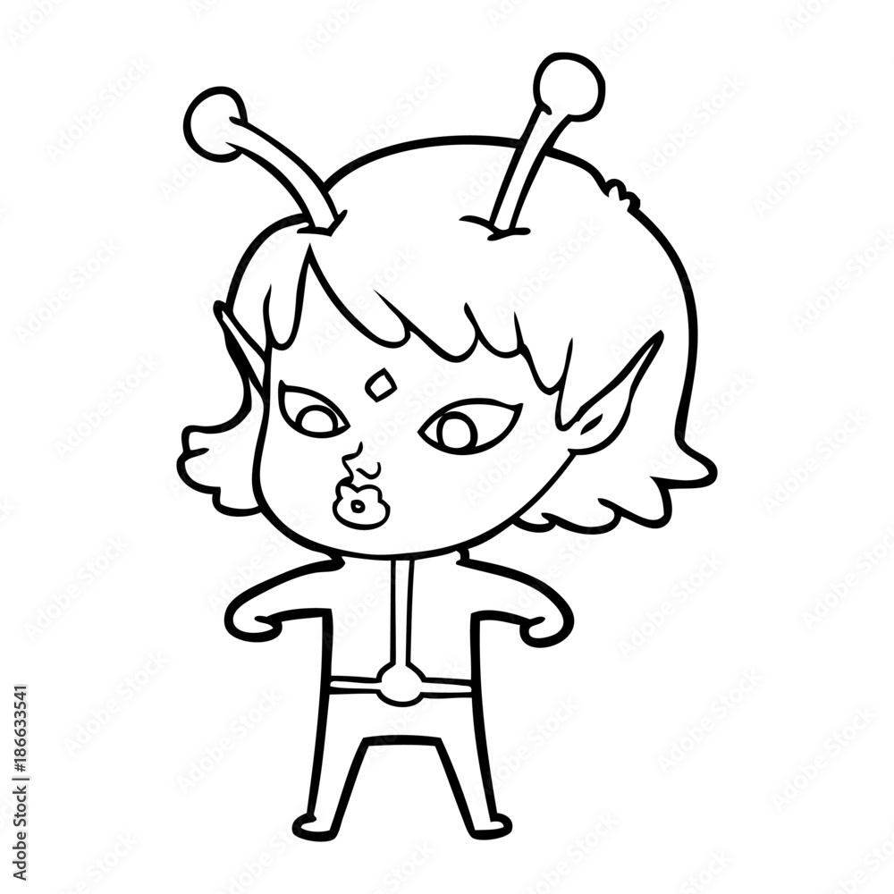 pretty cartoon alien girl pretty cartoon alien girl