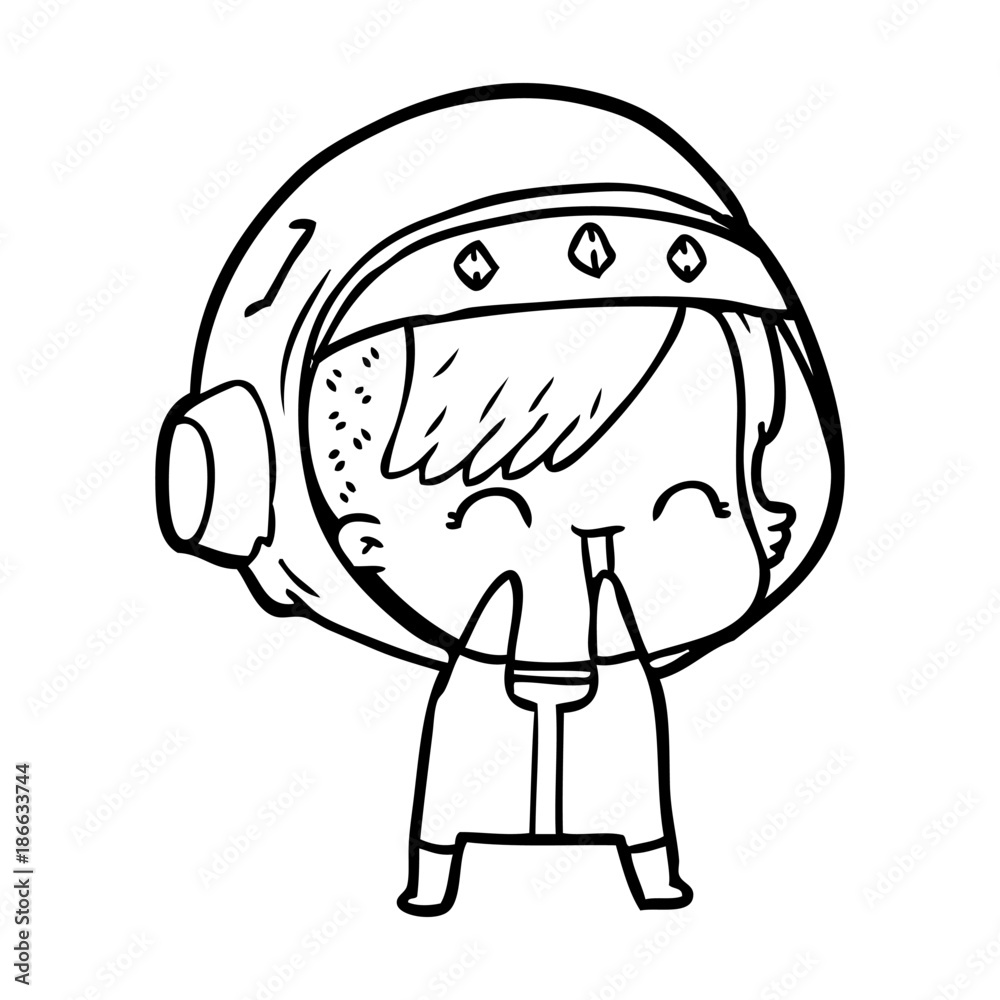 cartoon laughing astronaut girl cartoon laughing astronaut girl