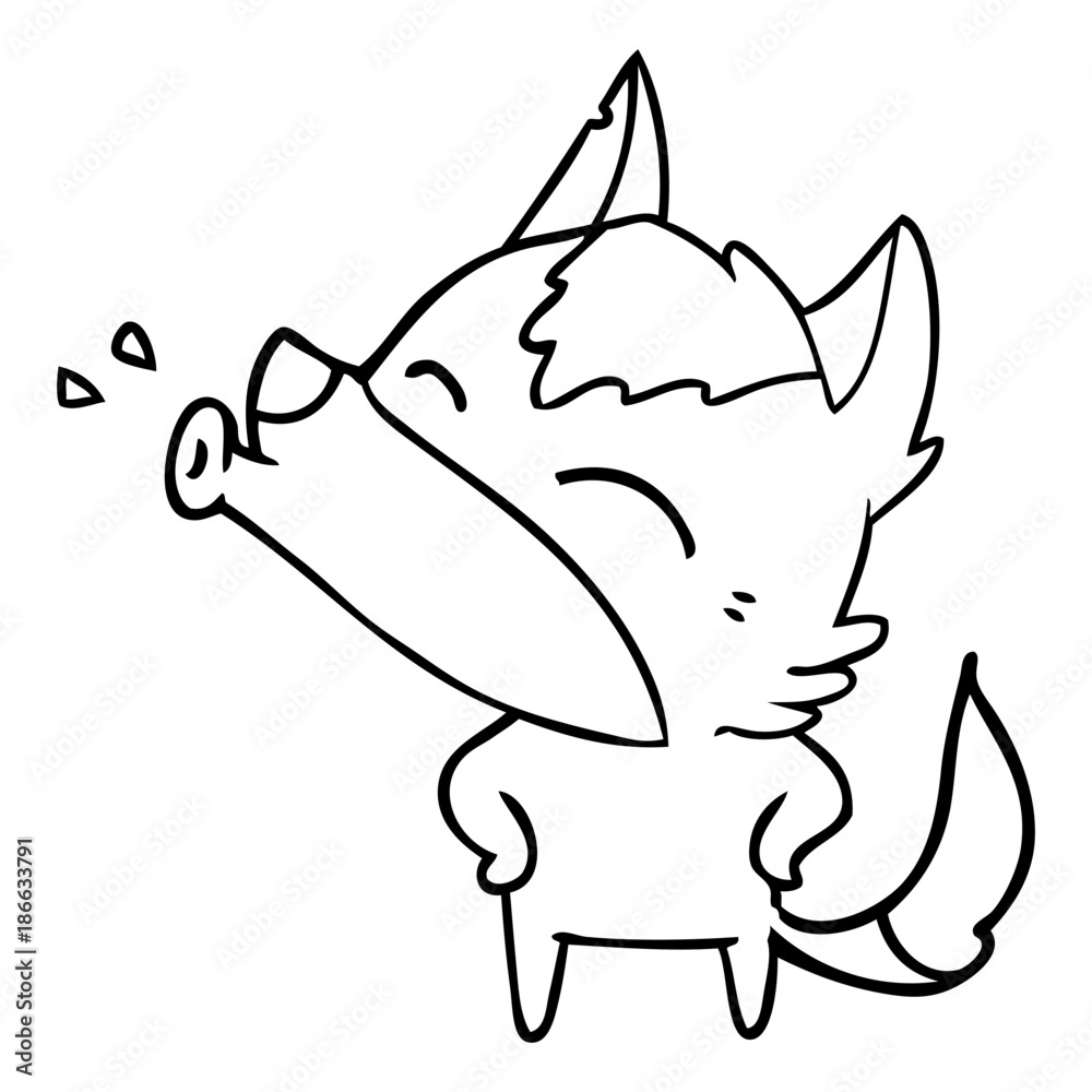 Obraz premium howling wolf cartoon