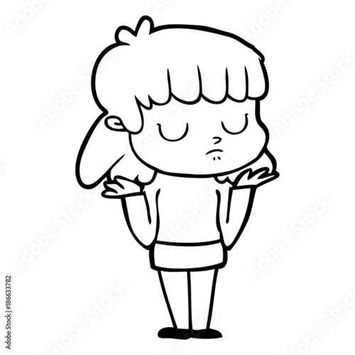 cartoon indifferent woman