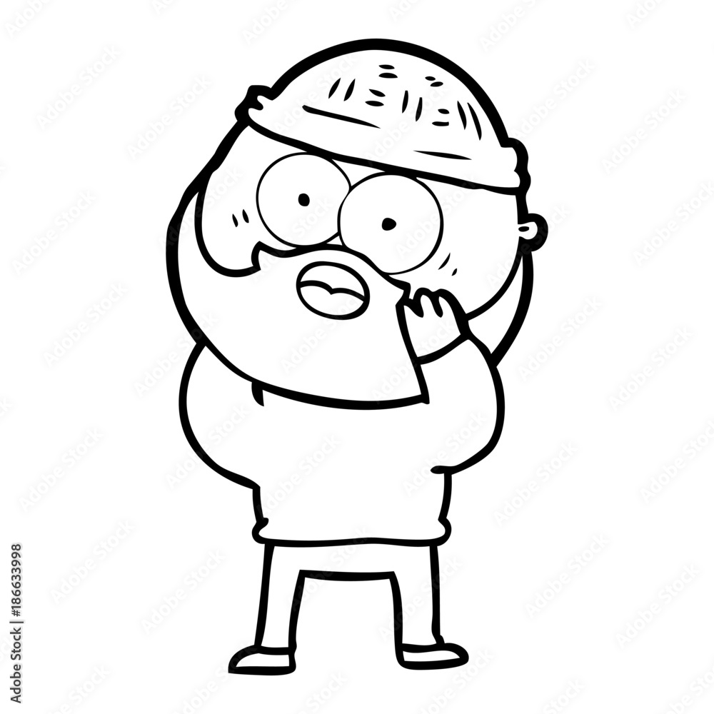 cartoon bearded man