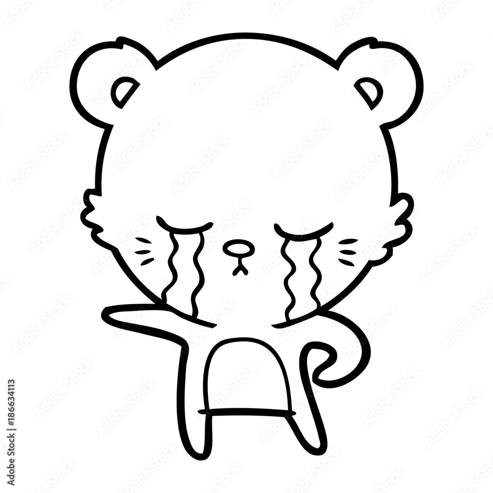 crying cartoon bear