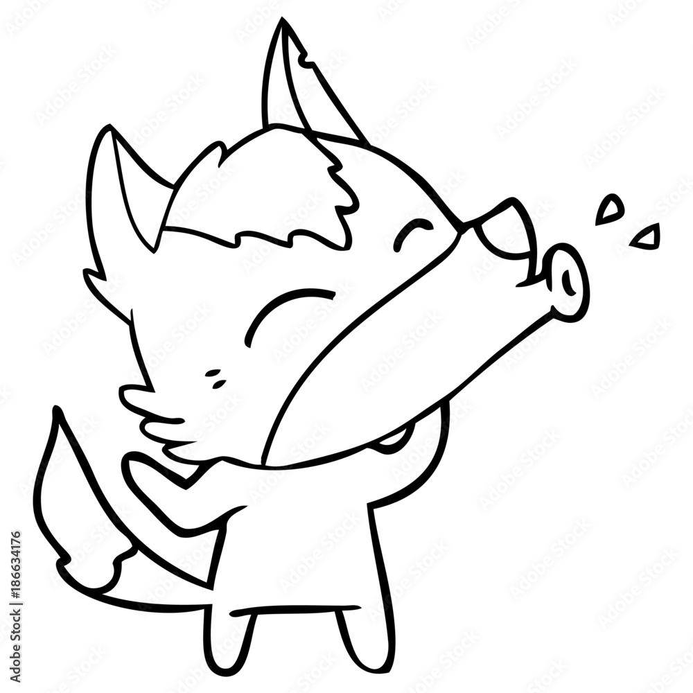 Obraz premium howling wolf cartoon