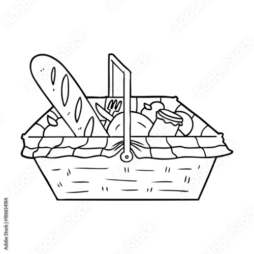 cartoon picnic basket