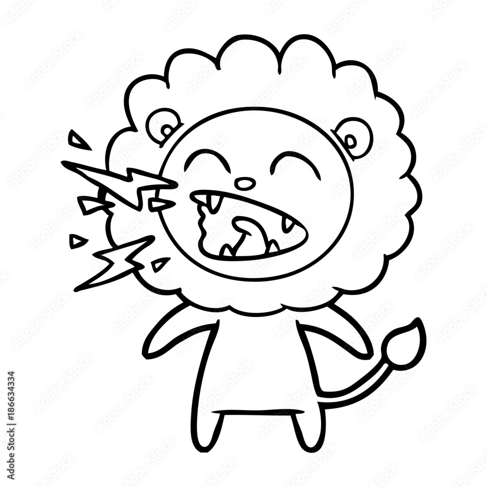 cartoon roaring lion cartoon roaring lion