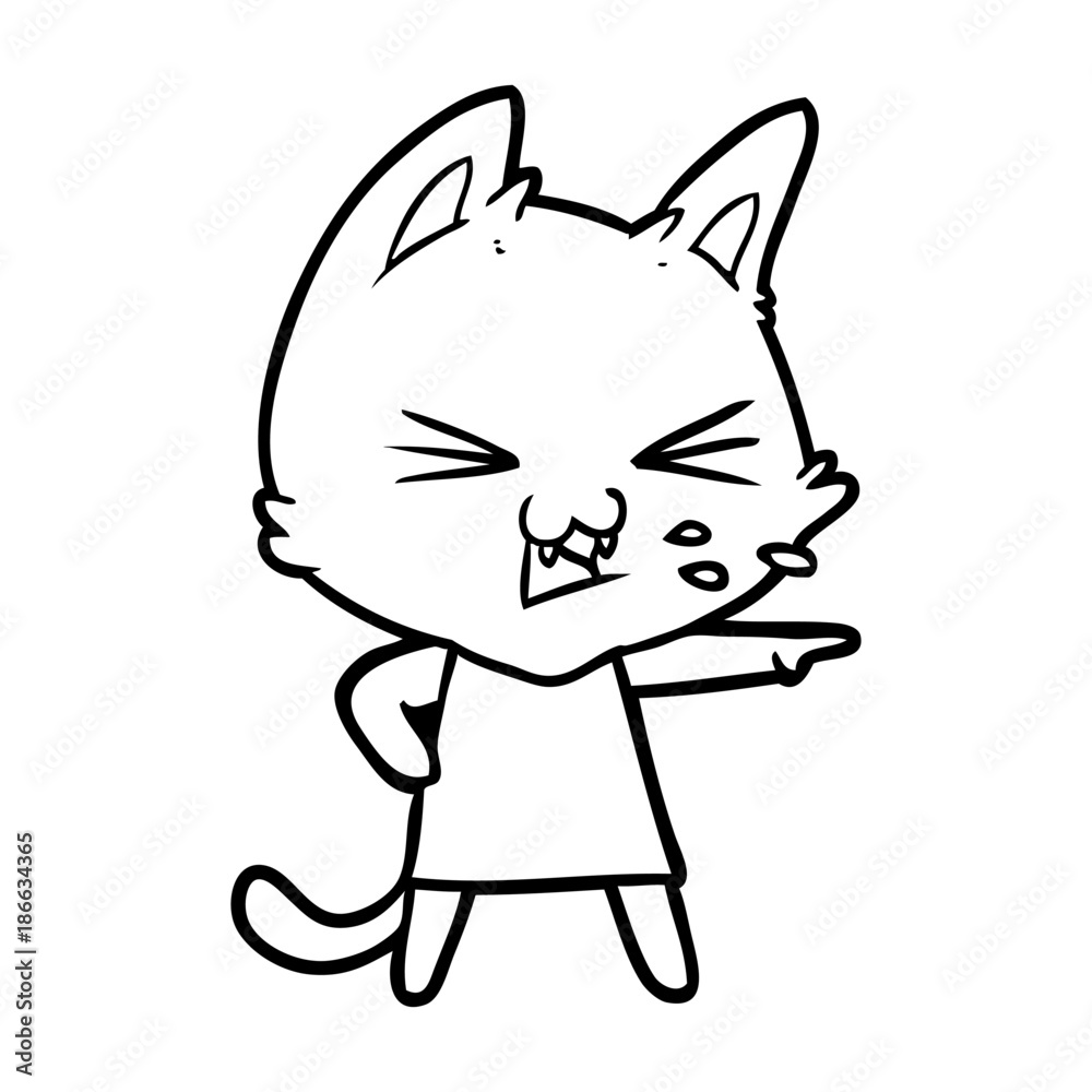 cartoon cat hissing cartoon cat hissing