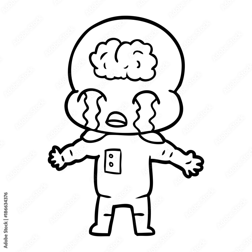 cartoon big brain alien crying cartoon big brain alien crying