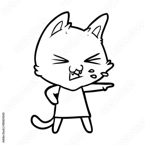 cartoon cat hissing