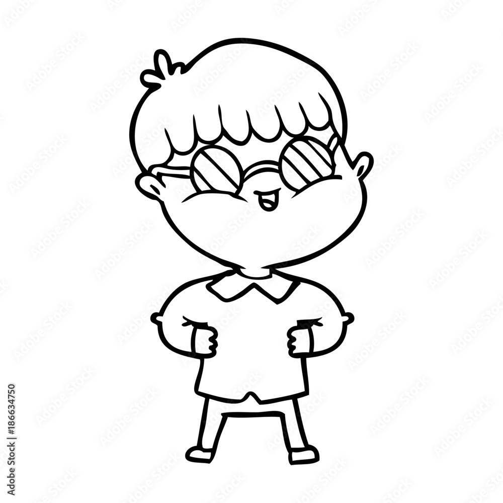 cartoon boy wearing spectacles