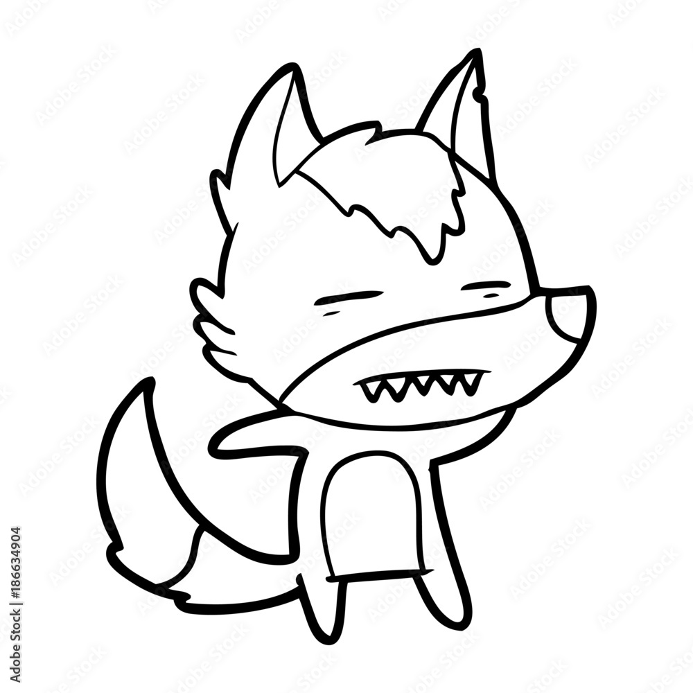 cartoon wolf showing teeth cartoon wolf showing teeth