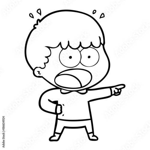 cartoon shocked man pointing
