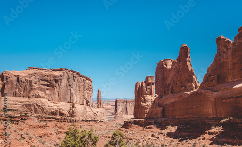 Arches National Park, Utah. Park Avenue. Rocks in the Moab Desert