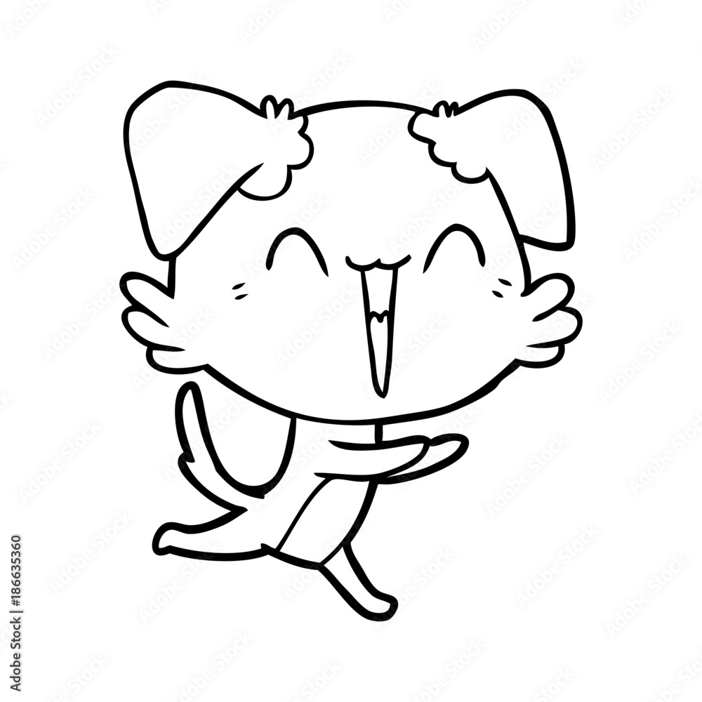 happy little dog cartoon happy little dog cartoon