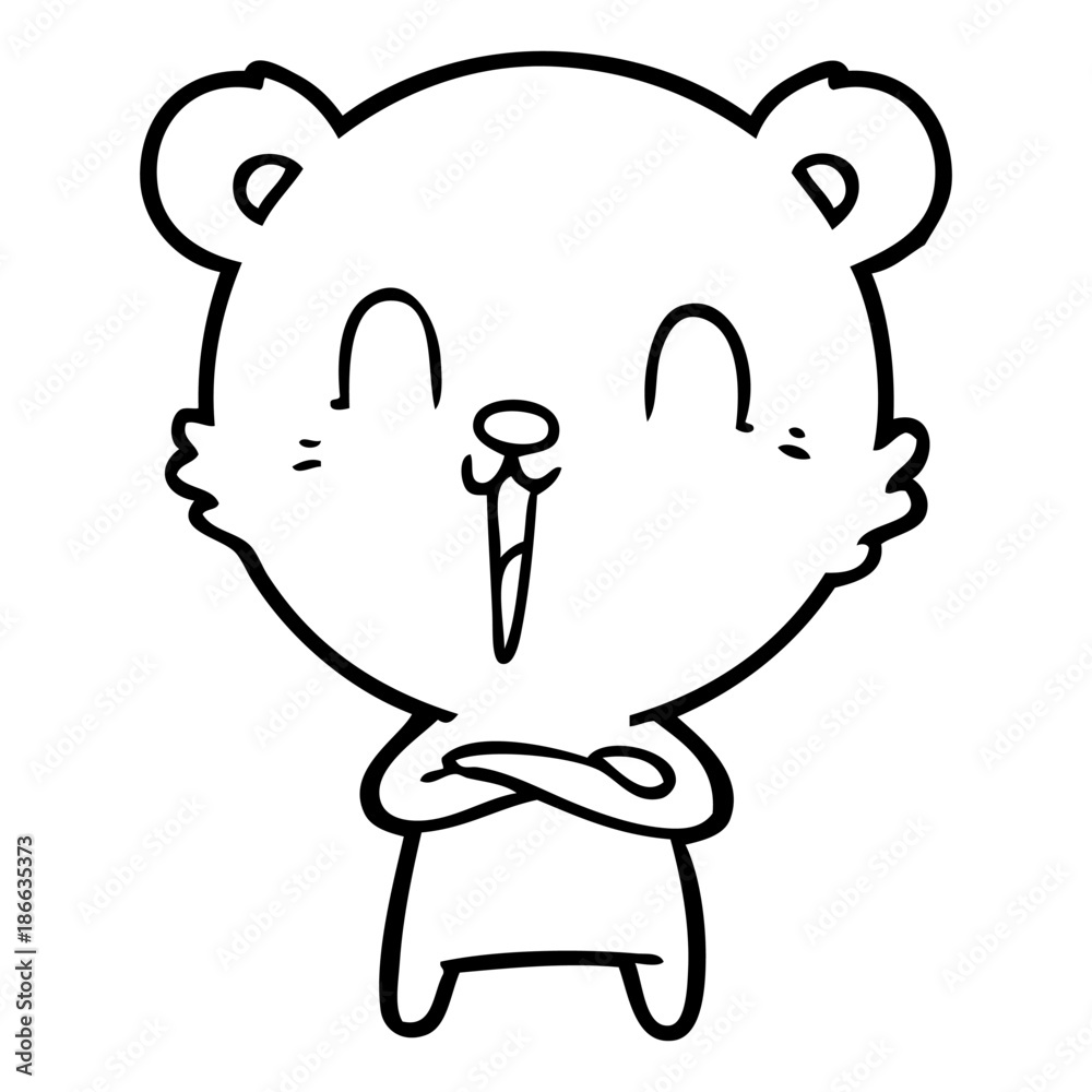 Naklejka premium happy cartoon bear