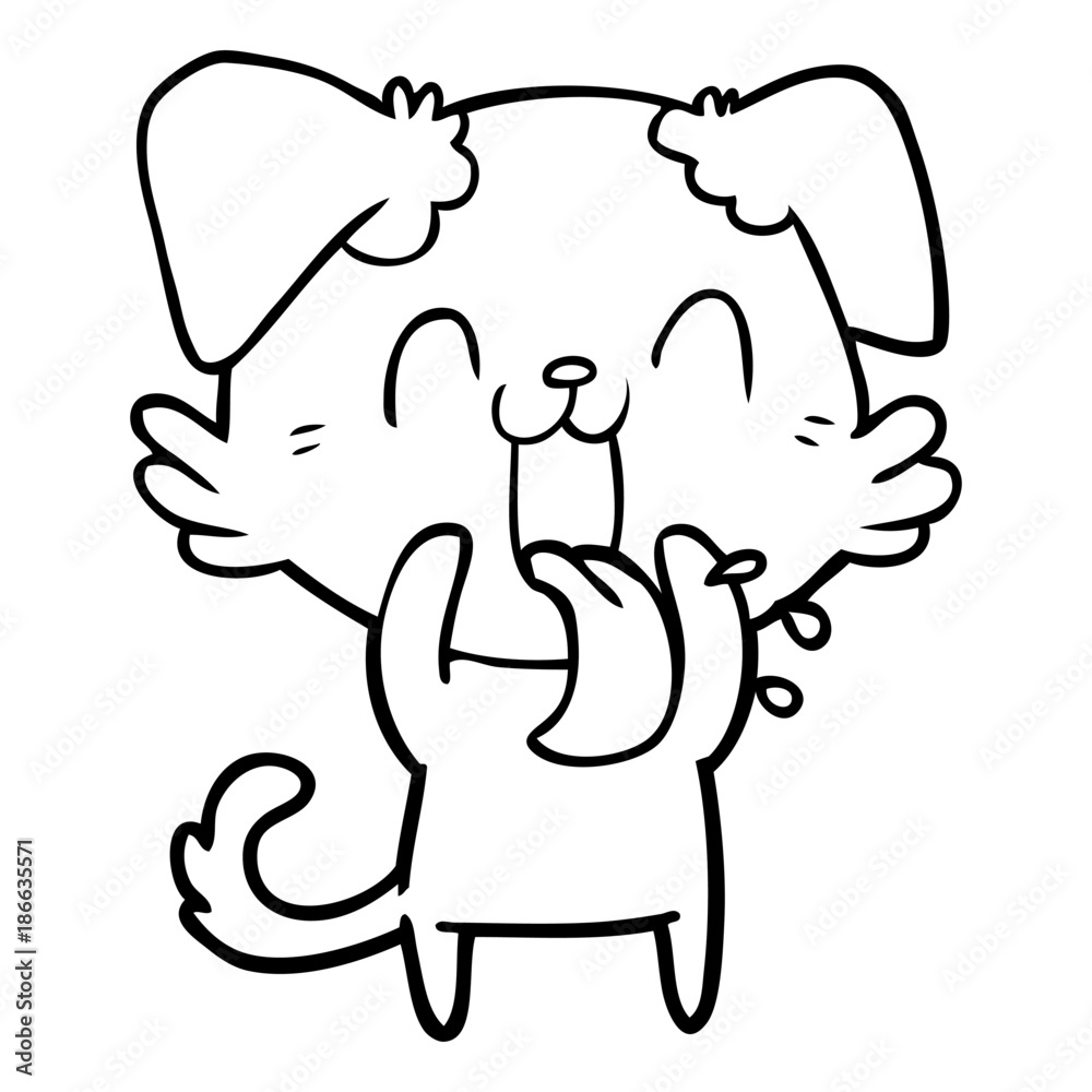 cartoon panting dog cartoon panting dog