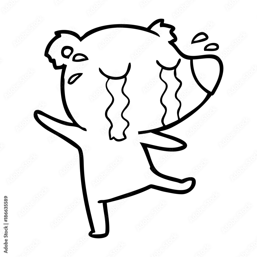 Obraz premium cartoon crying polar bear