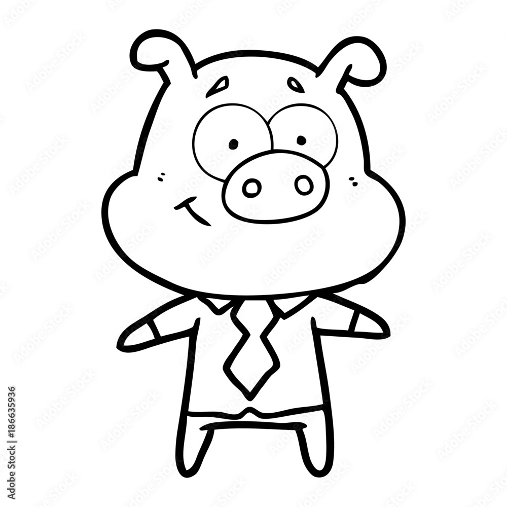 happy cartoon pig boss happy cartoon pig boss