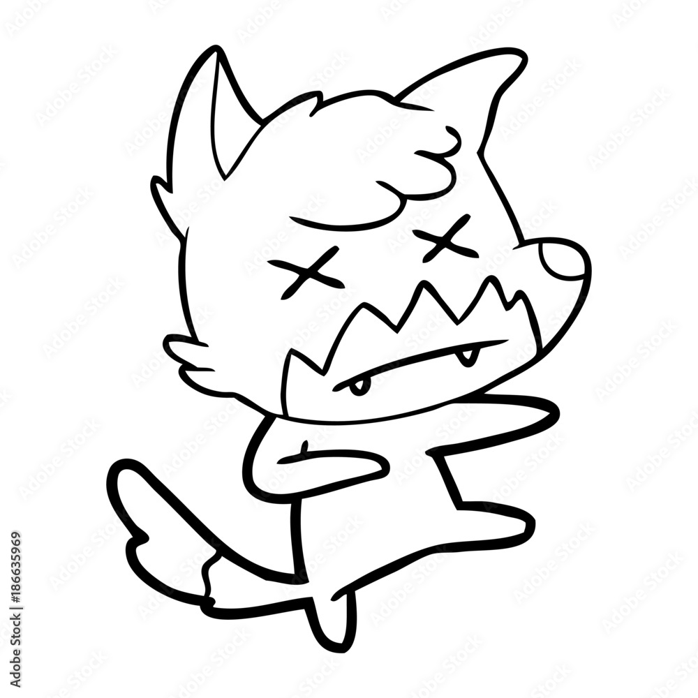 cartoon dead fox
