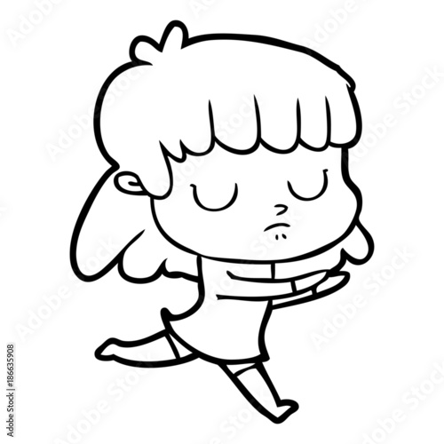 cartoon indifferent woman
