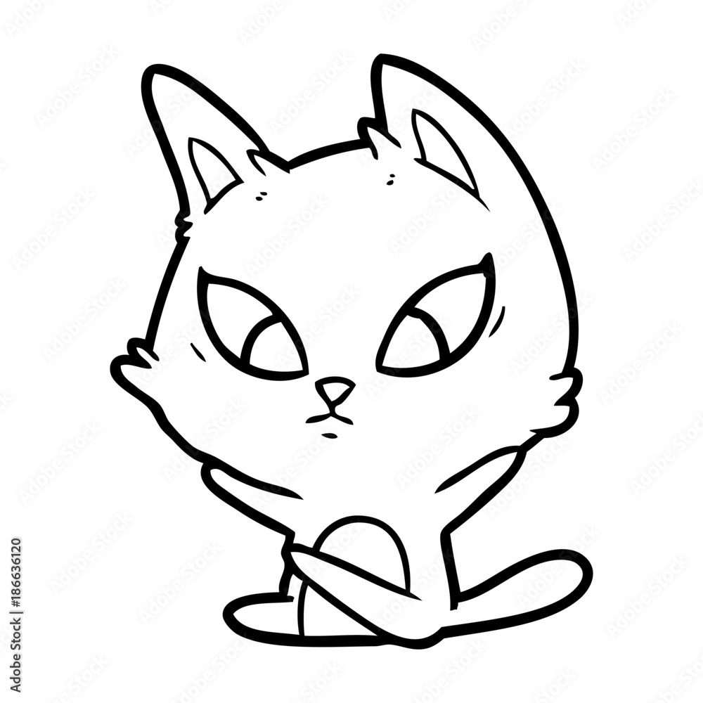 confused cartoon cat sitting confused cartoon cat sitting