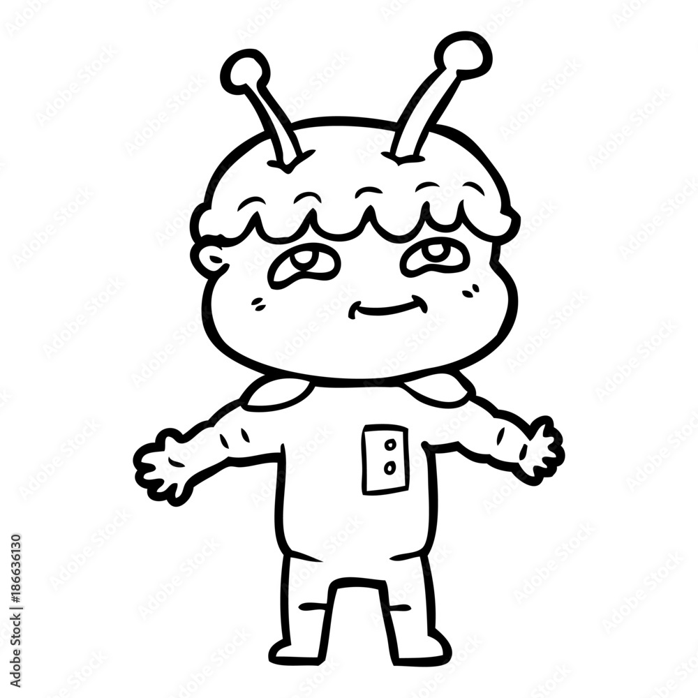 friendly cartoon spaceman with open arms friendly cartoon spaceman with open arms