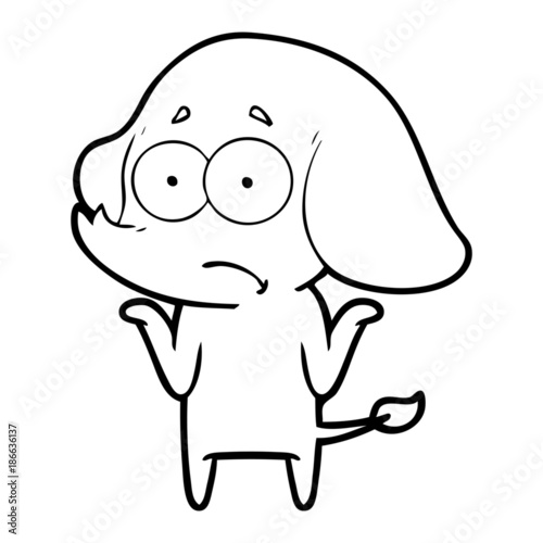 cartoon unsure elephant