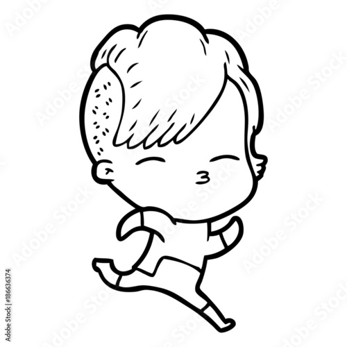 cartoon girl wearing futuristic clothes