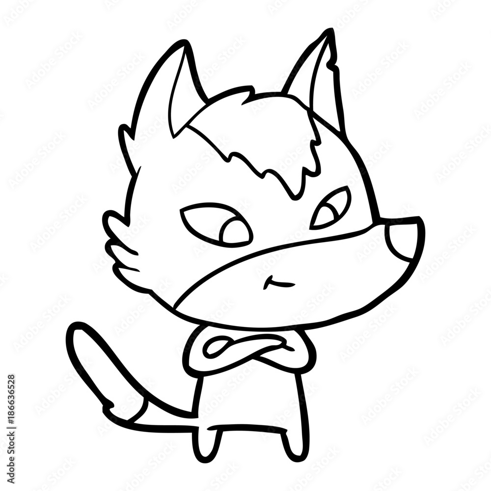 friendly cartoon wolf