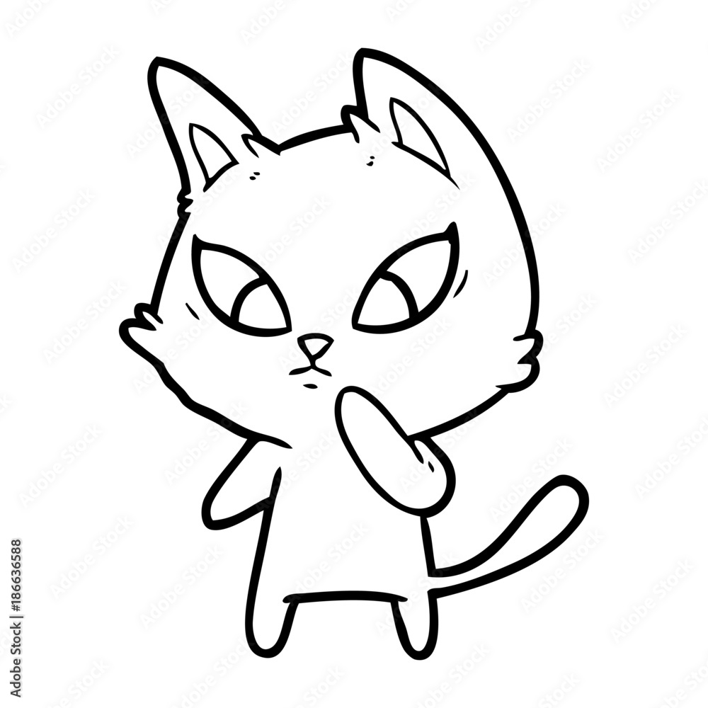 confused cartoon cat