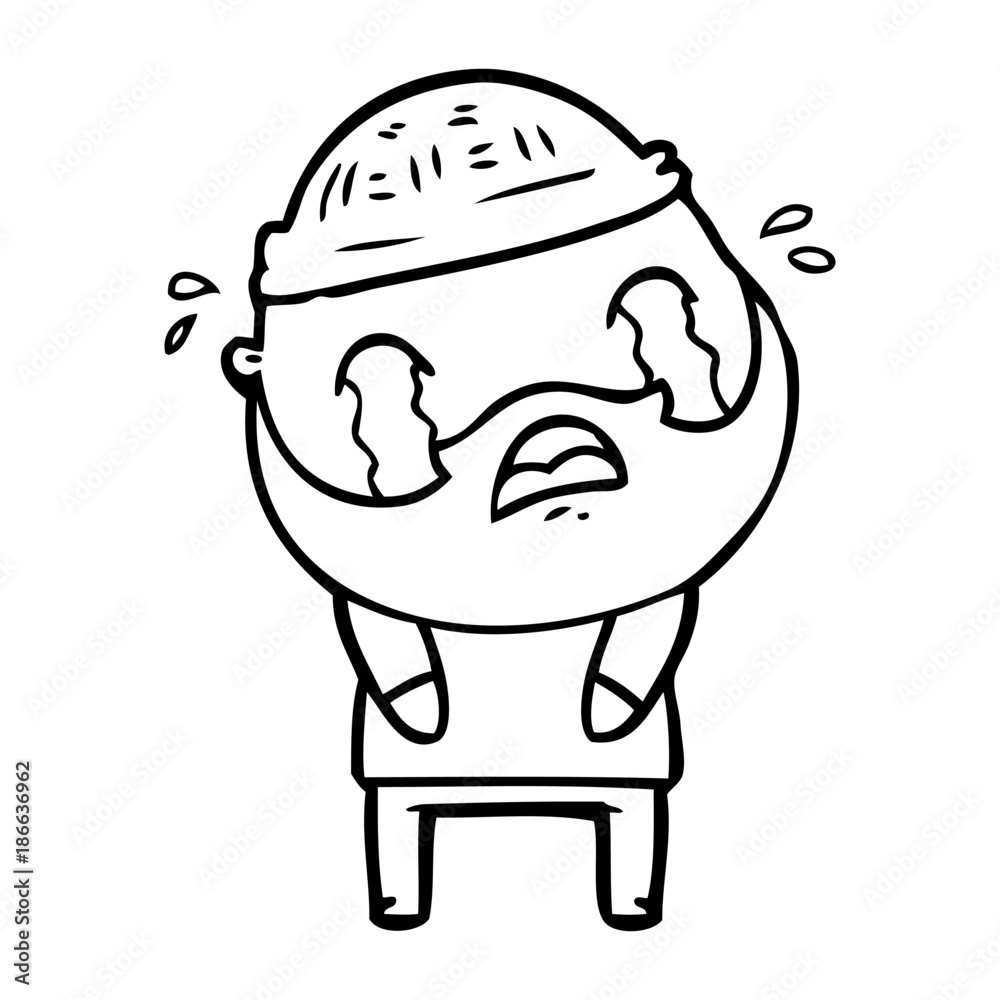 cartoon bearded man crying cartoon bearded man crying