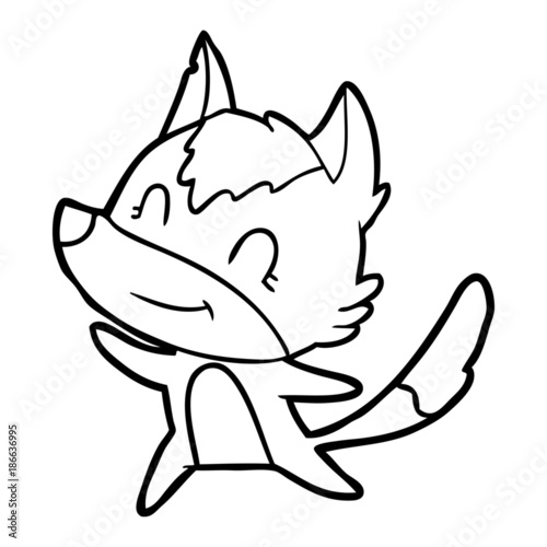 friendly cartoon wolf