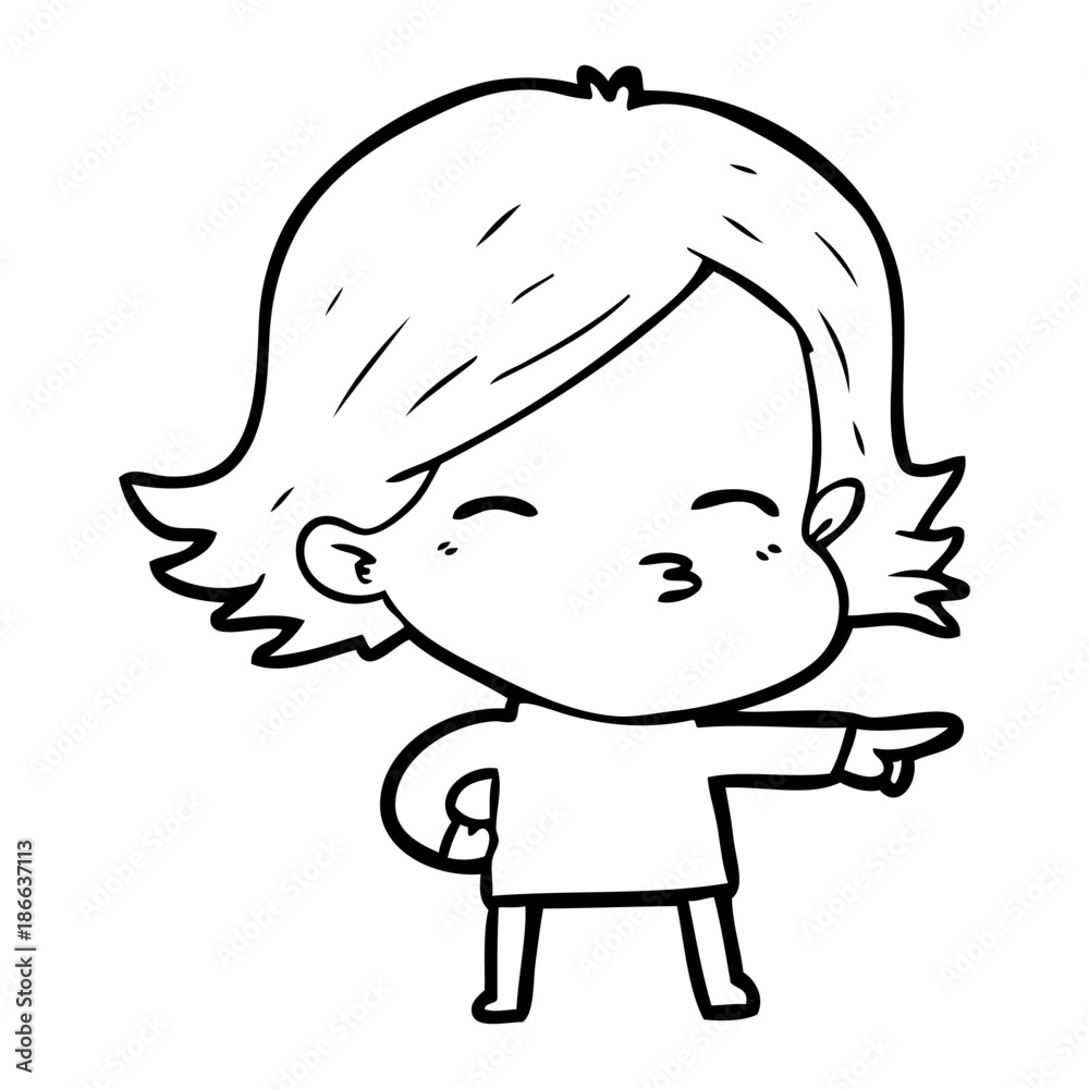 cartoon woman pointing