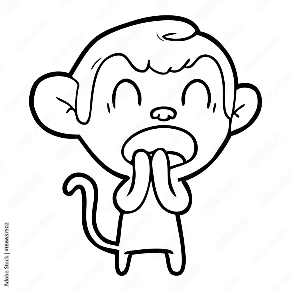 Obraz premium yawning cartoon monkey