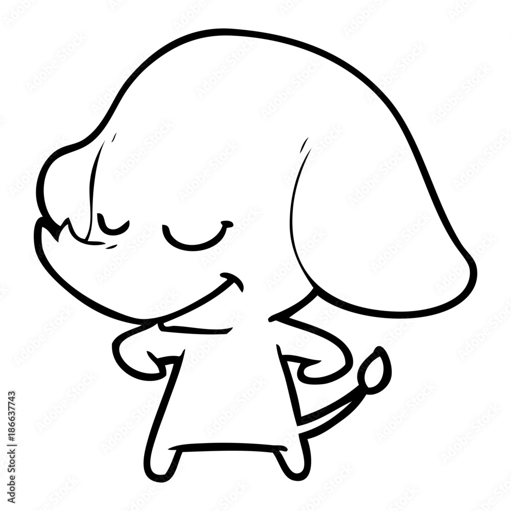 cartoon smiling elephant cartoon smiling elephant