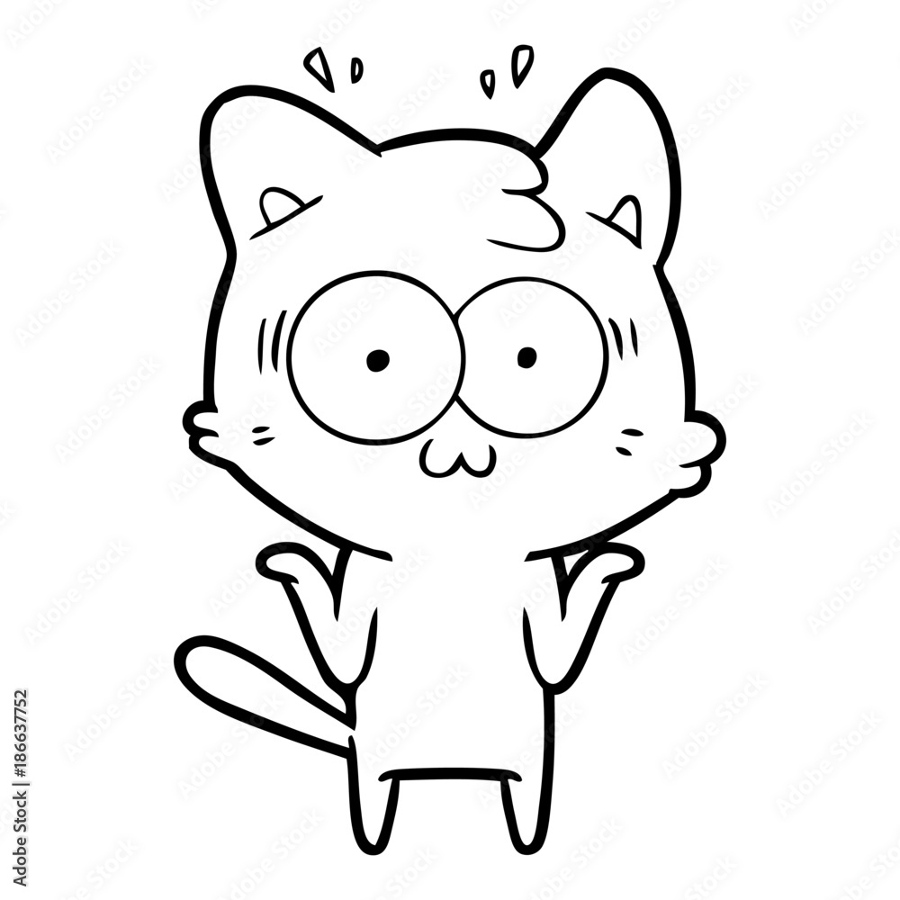 cartoon surprised cat