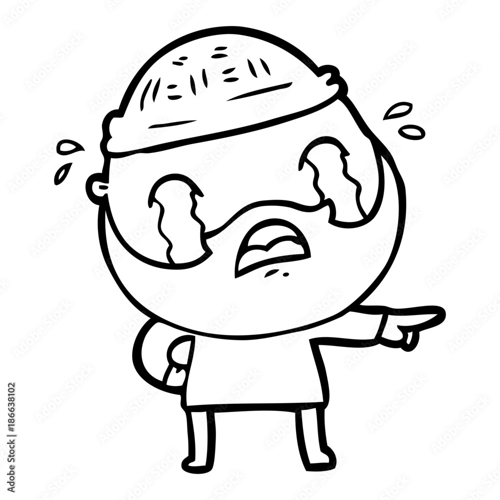 cartoon bearded man crying cartoon bearded man crying