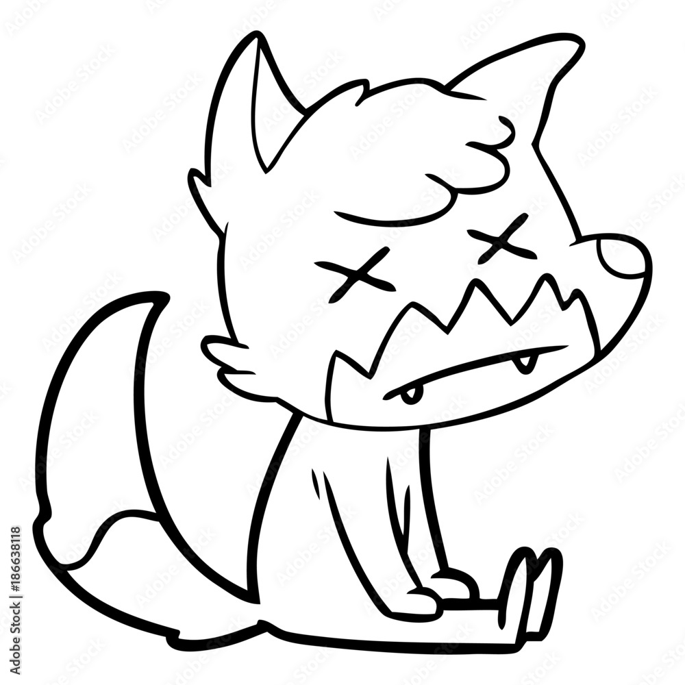 Naklejka premium cartoon dead fox