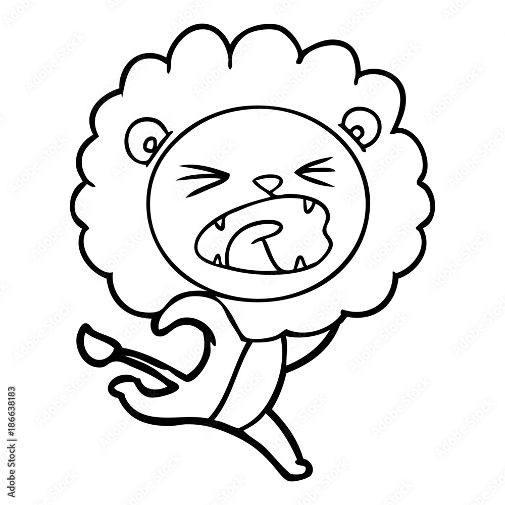 cartoon running lion cartoon running lion