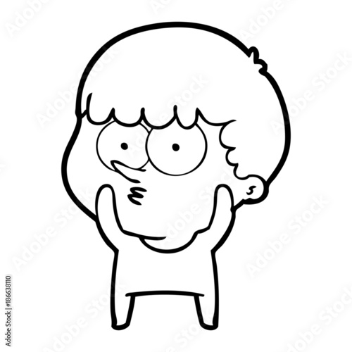 cartoon curious boy